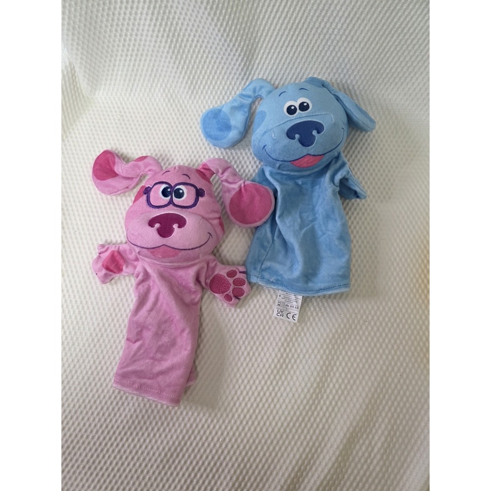 Melissa & Doug Blues Clues Magenta & Blue Dog Hand Puppets Plush 10"